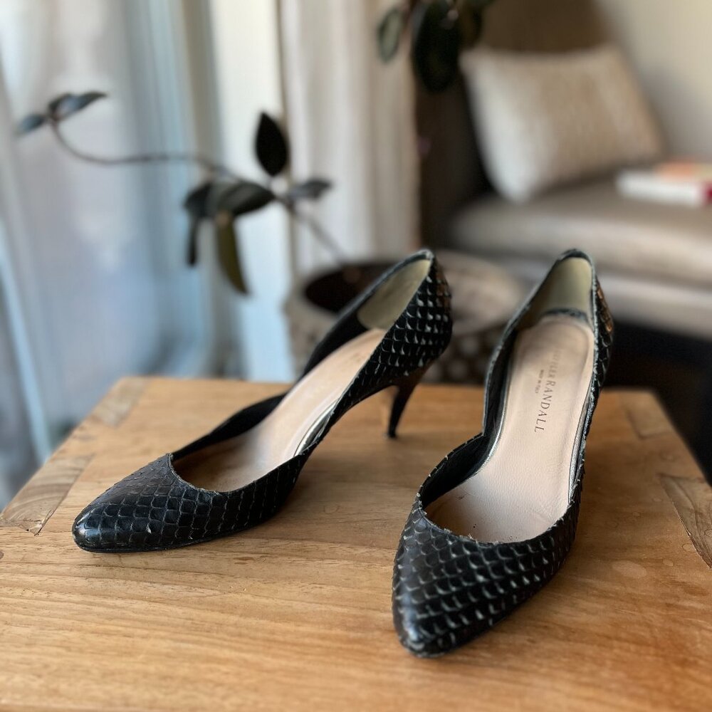 Loeffler Randall Black Snakeskin Pump